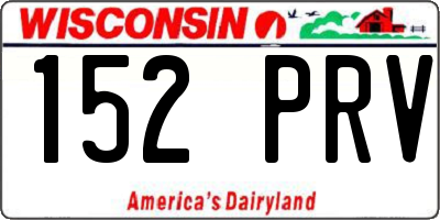 WI license plate 152PRV