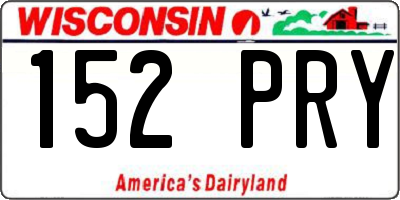 WI license plate 152PRY