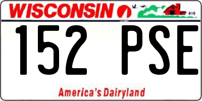 WI license plate 152PSE