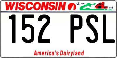 WI license plate 152PSL