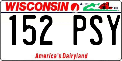 WI license plate 152PSY