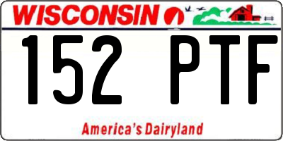 WI license plate 152PTF