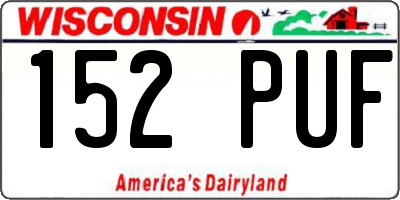 WI license plate 152PUF