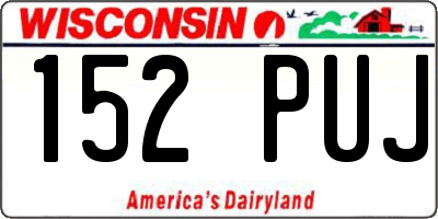 WI license plate 152PUJ