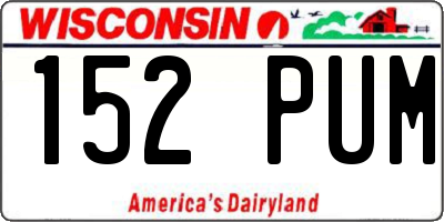 WI license plate 152PUM