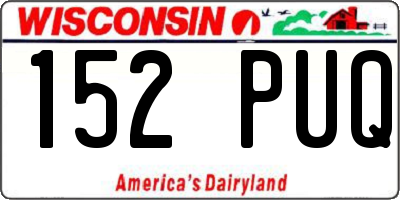 WI license plate 152PUQ