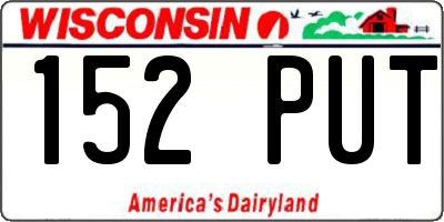 WI license plate 152PUT