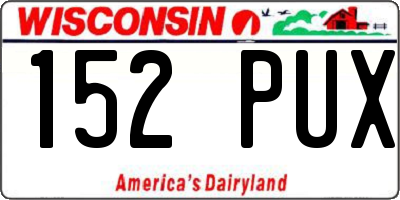 WI license plate 152PUX