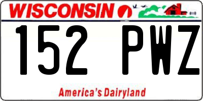WI license plate 152PWZ