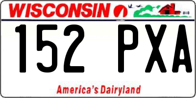 WI license plate 152PXA