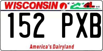 WI license plate 152PXB