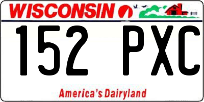 WI license plate 152PXC
