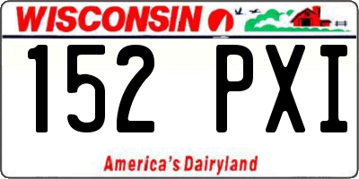 WI license plate 152PXI