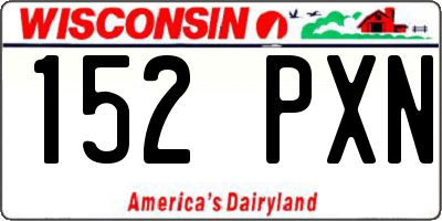 WI license plate 152PXN