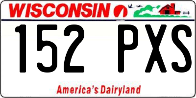 WI license plate 152PXS