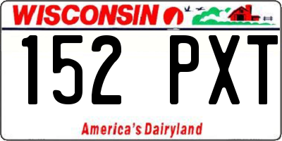 WI license plate 152PXT