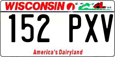 WI license plate 152PXV