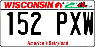 WI license plate 152PXW