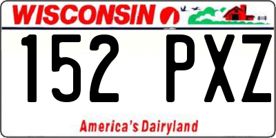 WI license plate 152PXZ