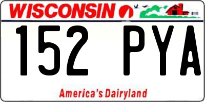 WI license plate 152PYA