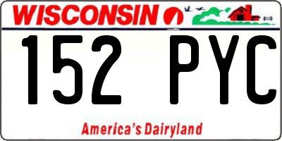 WI license plate 152PYC