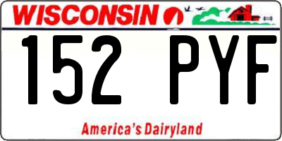 WI license plate 152PYF