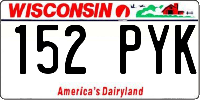 WI license plate 152PYK