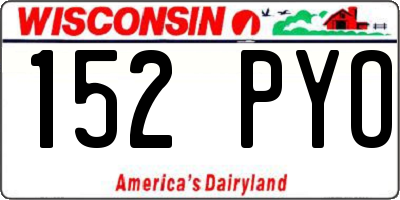 WI license plate 152PYO