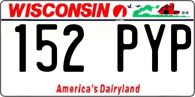 WI license plate 152PYP