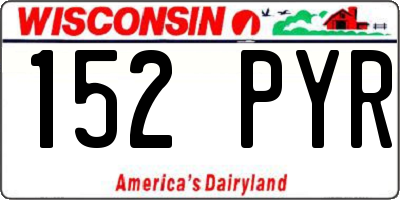 WI license plate 152PYR