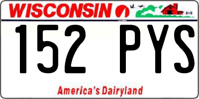 WI license plate 152PYS