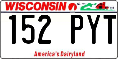 WI license plate 152PYT