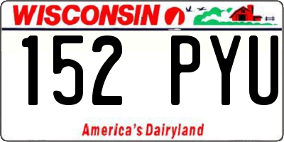 WI license plate 152PYU