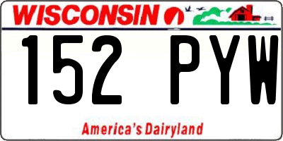 WI license plate 152PYW