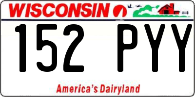 WI license plate 152PYY