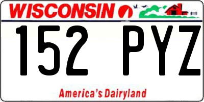 WI license plate 152PYZ