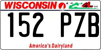 WI license plate 152PZB