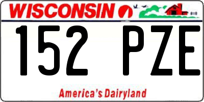 WI license plate 152PZE