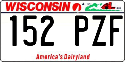WI license plate 152PZF