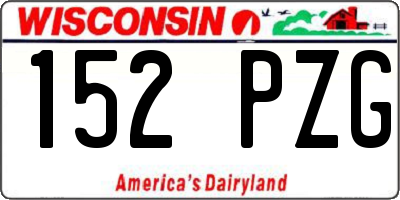 WI license plate 152PZG
