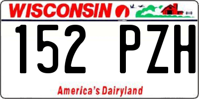 WI license plate 152PZH