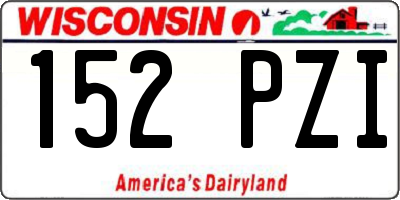 WI license plate 152PZI