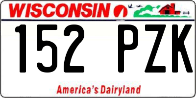 WI license plate 152PZK