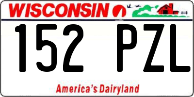 WI license plate 152PZL