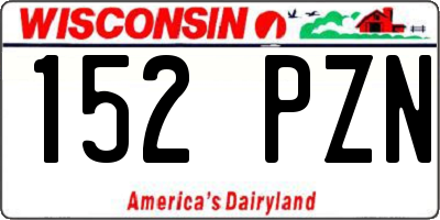 WI license plate 152PZN