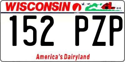 WI license plate 152PZP