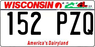 WI license plate 152PZQ