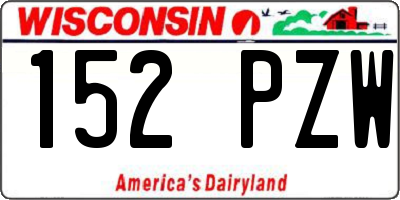 WI license plate 152PZW