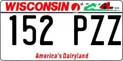 WI license plate 152PZZ