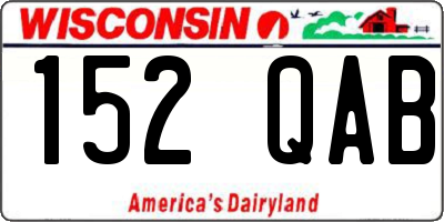 WI license plate 152QAB